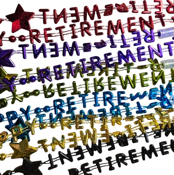 Colorful Happy Retirement Star Bead Necklacd 6 - Picture 2 of 5